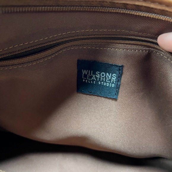 WILSONS LEATHER PELLE STUDIO COGNAC OVER THE SHOULDER HANDBAG P14 - Picture 3 of 9